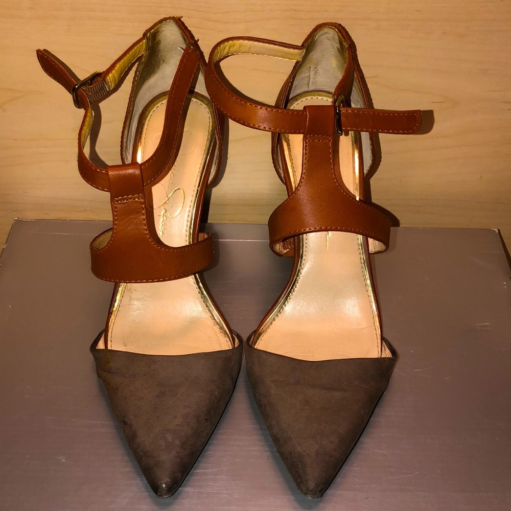 Jessica simpson high heels brown size 6.5